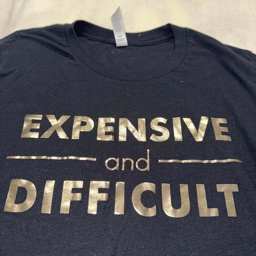Bella + Canvas Expensive and Difficult Graphic T-Shirt Black Size S